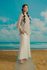 Dhaga Stitched 3 Piece Embroidered Summer Suit-Allana