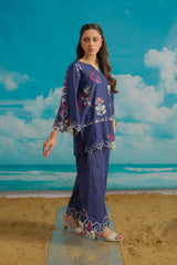 Dhaga Stitched Solid 2 Piece Emb Suit-Taliana