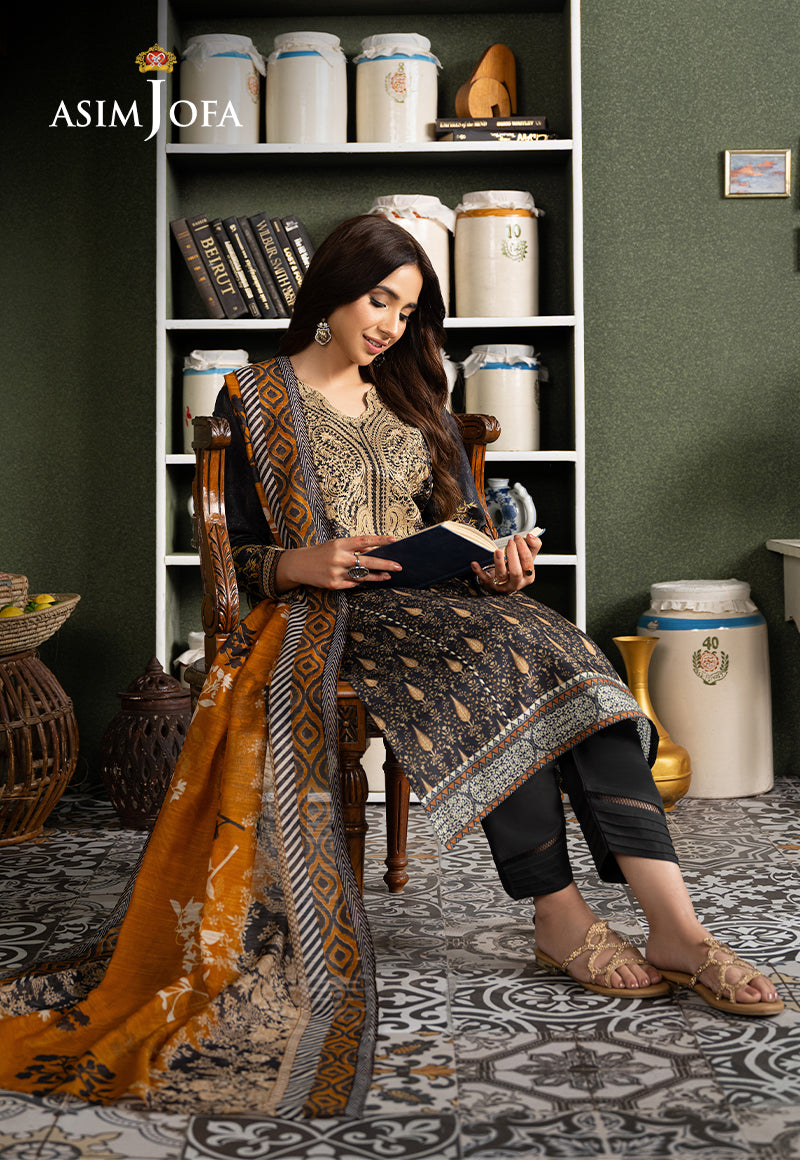 Asim Jofa Outfit Of The Day Ajod-25 Embroidered Swiss Lawn 3 Pcs