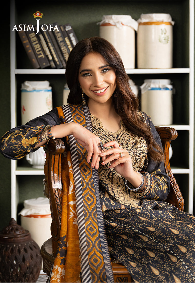 Asim Jofa Outfit Of The Day Ajod-25 Embroidered Swiss Lawn 3 Pcs