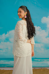 Dhaga Stitched 3 Piece Embroidered Summer Suit-Alva