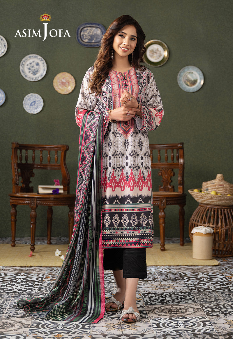 Asim Jofa Outfit Of The Day Ajod-19 Printed Georgette Silk 2 Pcs