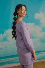 Dhaga Stitched Solid 2 Piece Emb Suit-Lilas