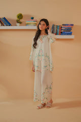 Dhaga Stitched Solid 2 Piece Emb Suit-Aura