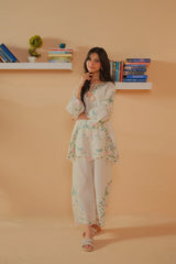 Dhaga Stitched Solid 2 Piece Emb Suit-Aura