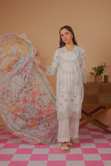Dhaga Stitched Solid 2 Piece Emb Suit-Rapunzel