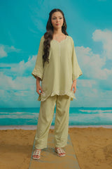 Dhaga Stitched Solid 2 Piece Emb Suit-Filigree