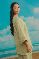 Dhaga Stitched Solid 2 Piece Emb Suit-Filigree