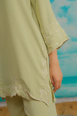 Dhaga Stitched Solid 2 Piece Emb Suit-Filigree
