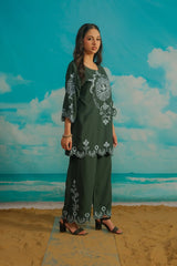 Dhaga Stitched Solid 2 Piece Emb Suit-Hope