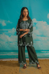 Dhaga Stitched Solid 2 Piece Emb Suit-Hope