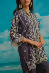 Dhaga Stitched Solid 2 Piece Emb Suit-Arwen