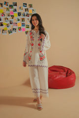 Dhaga Stitched Solid 2 Piece Emb Suit-Peak
