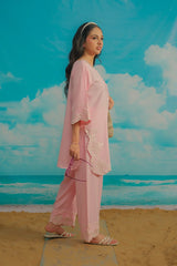 Dhaga Stitched Solid 2 Piece Emb Suit-Flavia