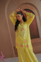 Dhaga Stitched Solid 2 Piece Emb Suit-Glowup