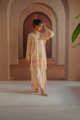 Dhaga Stitched Solid 2 Piece Emb Suit-Heat