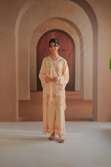 Dhaga Stitched Solid 2 Piece Emb Suit-Heat