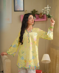 Dhaga Stitched 2 Piece Co-ords Set-Creme Brulee