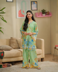 Dhaga Stitched 2 Piece Co-ords Set-Matcha