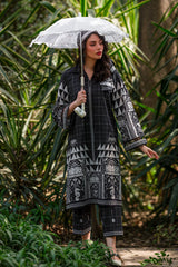 Print Muse By Sahar Stitched Co Ords Cambric Suit-Monochrome Mosaic