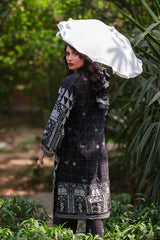Print Muse By Sahar Stitched Co Ords Cambric Suit-Monochrome Mosaic