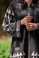 Print Muse By Sahar Stitched Co Ords Cambric Suit-Monochrome Mosaic