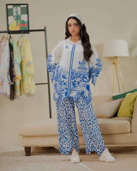 Dhaga Stitched 2 Piece Co-ords Set-Coffee Cutie