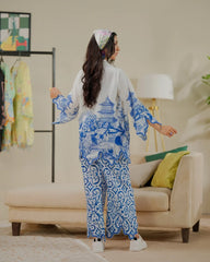 Dhaga Stitched 2 Piece Co-ords Set-Coffee Cutie