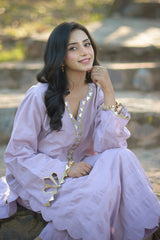 Urban Cut-Cotton Seersucker 2-Piece Long Dress-C0281