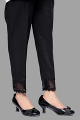 Urban Cut Jet Black Stitched Embellished Trouser ?100% Cotton