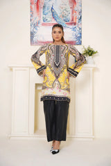 Gulbahar By Arha Eman Stitched Summer Suit-Daisy – Yellow Co ord