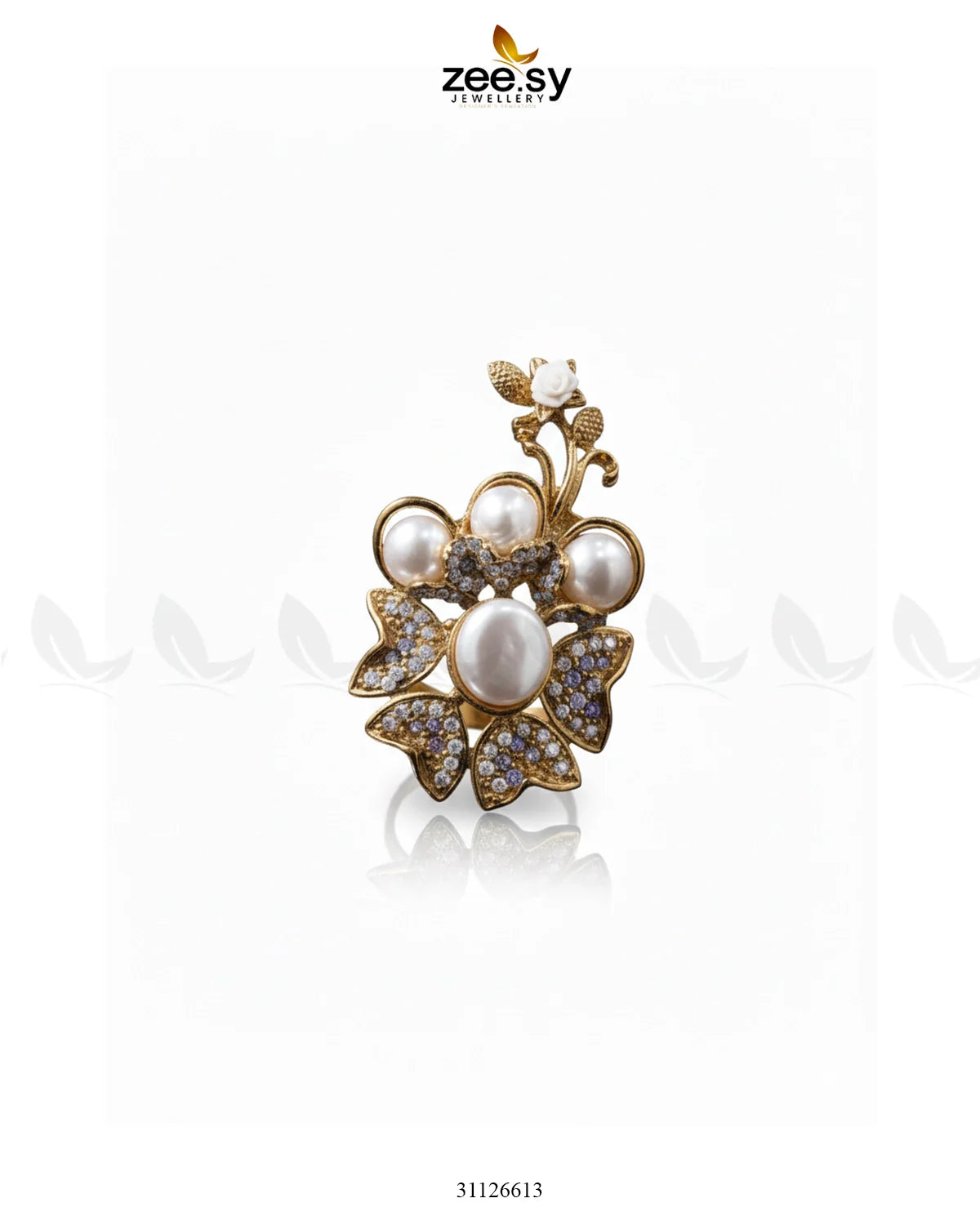 Daisy Floral Mother Pearl Ring - Zeesy Jewellery