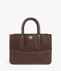 RTW Creation - Dark brown crocodile satchel bag