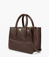 RTW Creation - Dark brown crocodile satchel bag