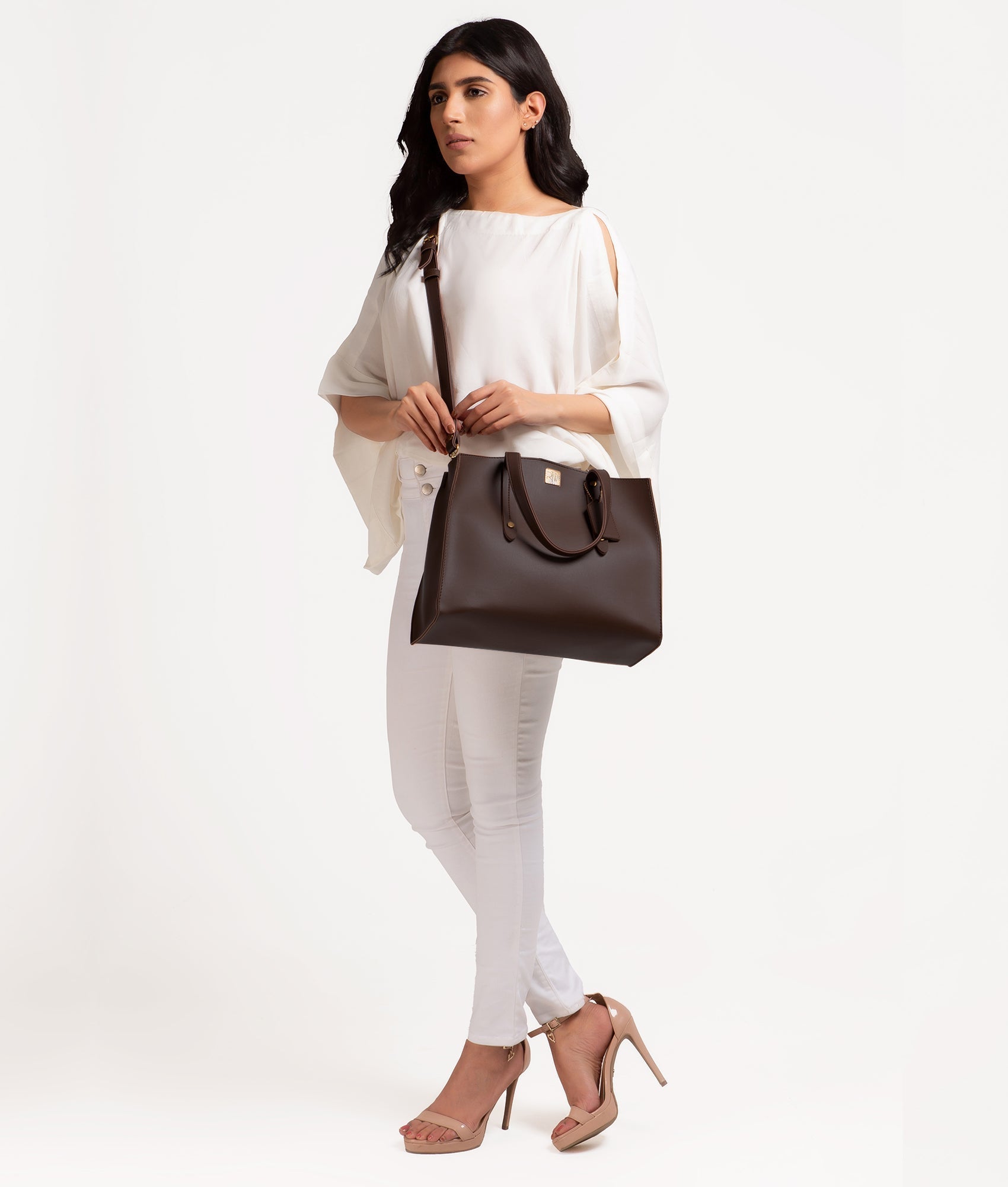RTW Creation - Dark brown multi compartment satchel bag