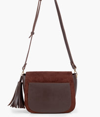 RTW Creation - Dark brown suede foldover saddle bag