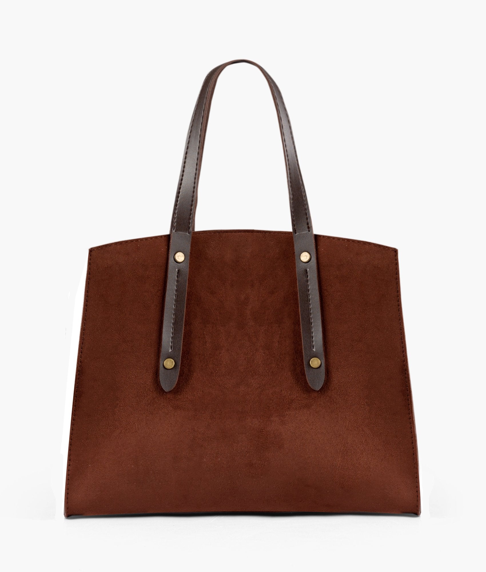 RTW Creation - Dark brown suede multi compartment satchel bag
