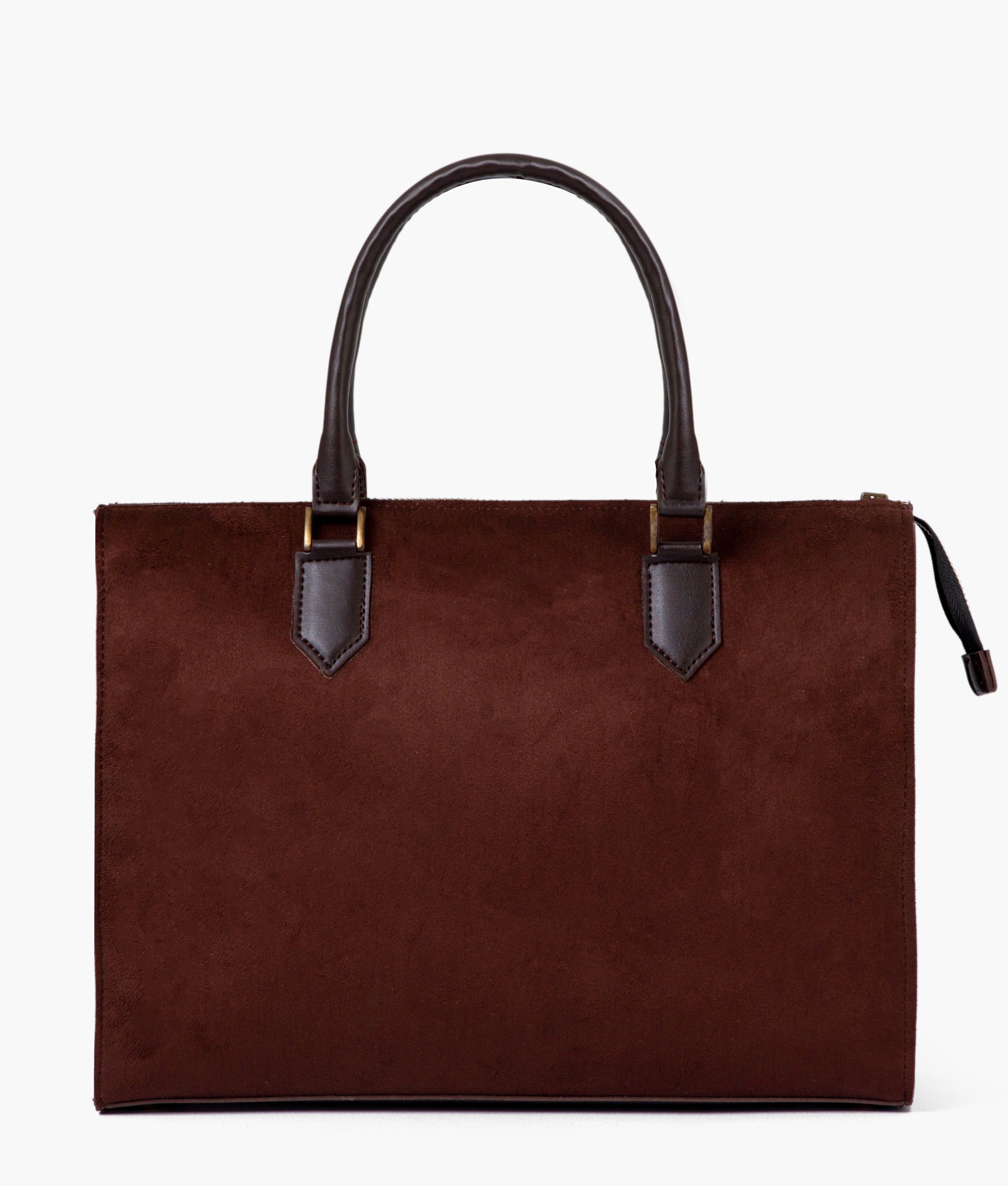 RTW Creation - Dark brown suede workplace handbag