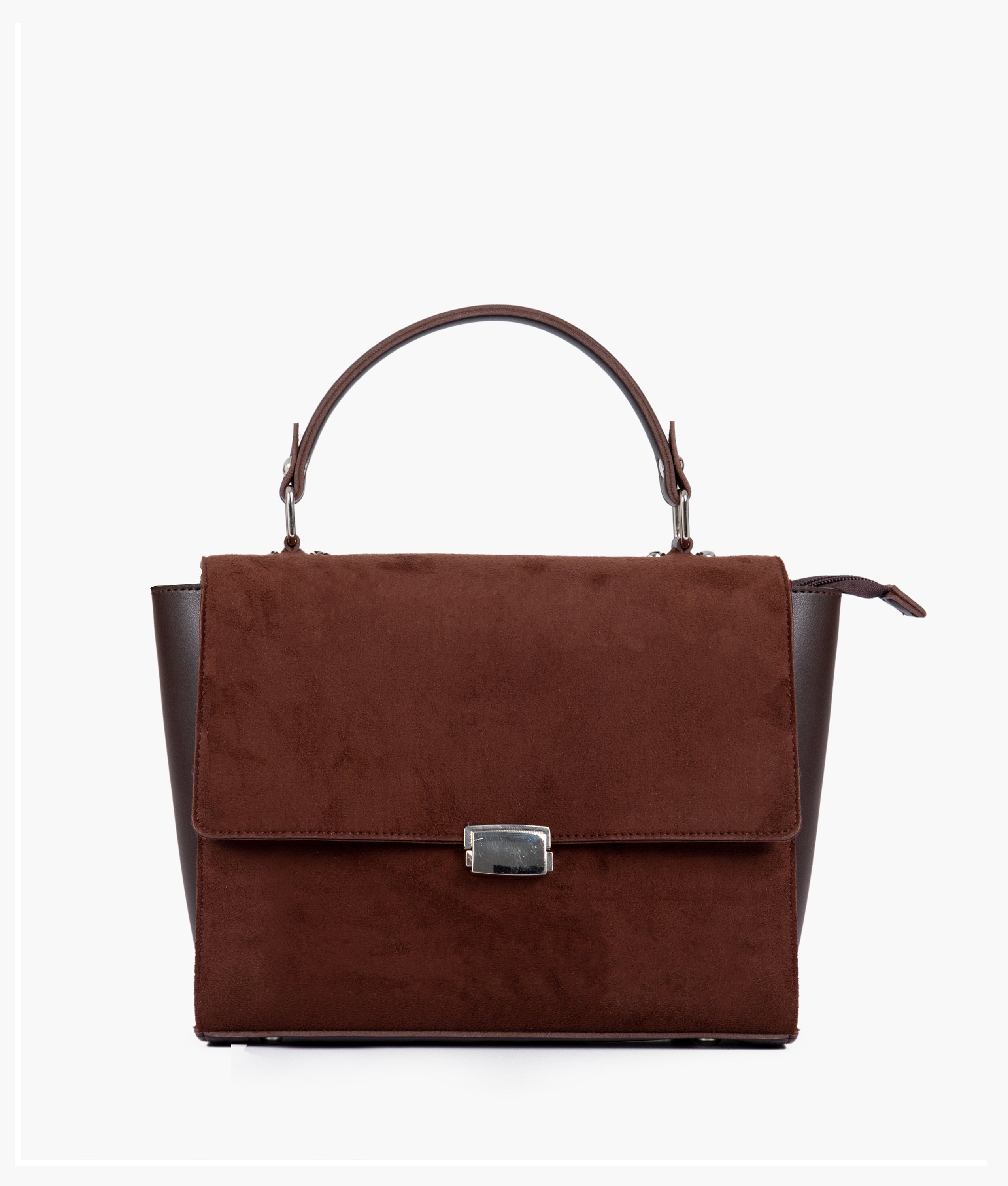 RTW Creation - Dark brown suede mini messenger bag