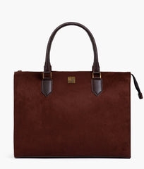 RTW Creation - Dark brown suede workplace handbag