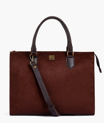 RTW Creation - Dark brown suede workplace handbag