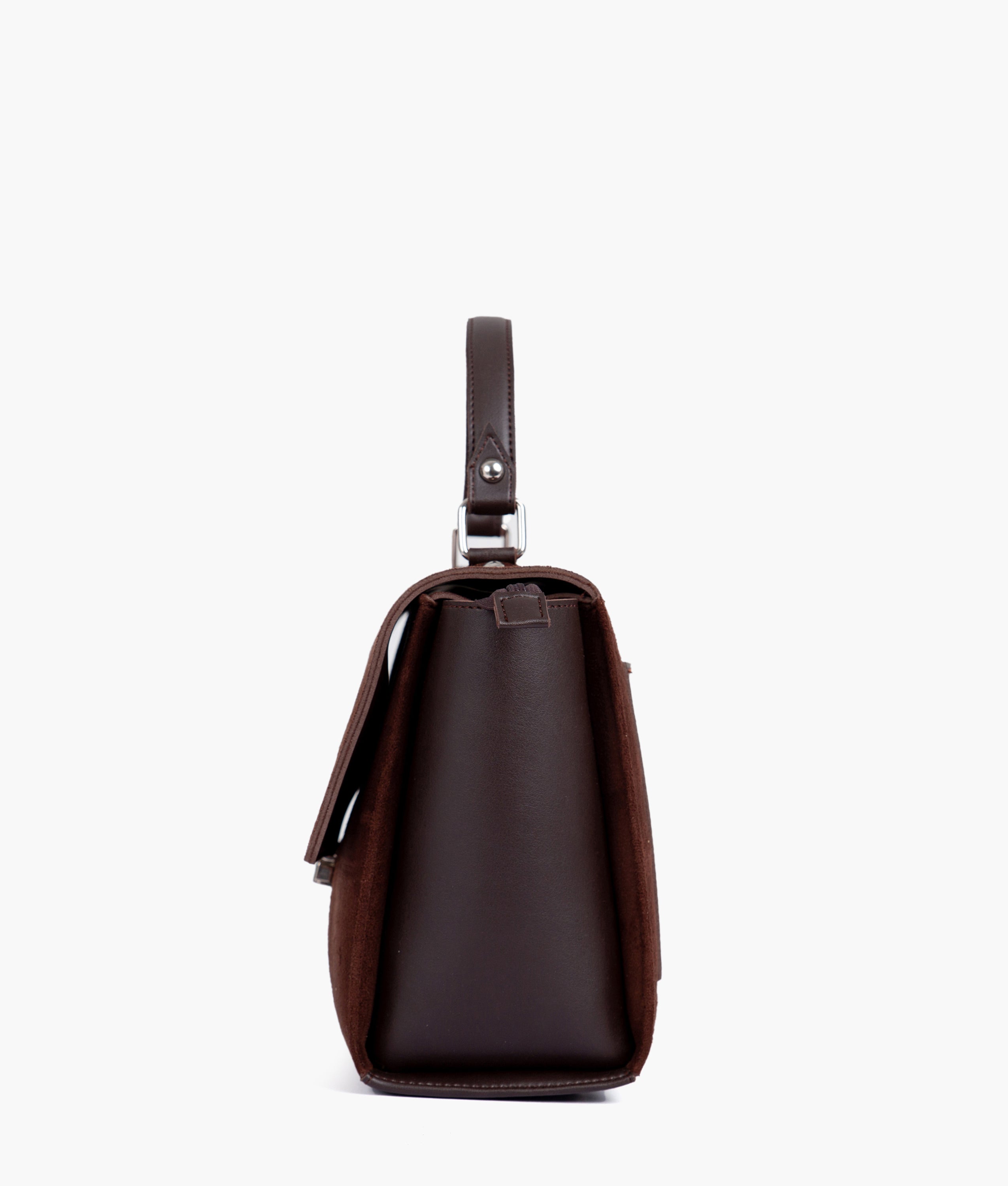 RTW Creation - Dark brown suede mini messenger bag