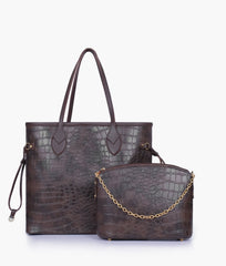 RTW Creation - Dark brown crocodile neverfull two piece set