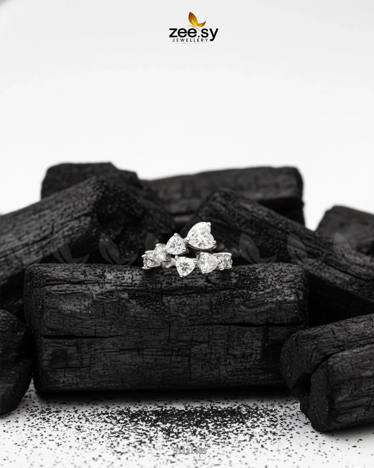 Dazzling Asymmetrical Cluster Ring - Zeesy Jewellery