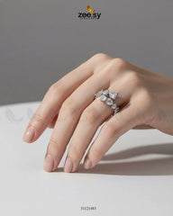 Dazzling Asymmetrical Cluster Ring - Zeesy Jewellery