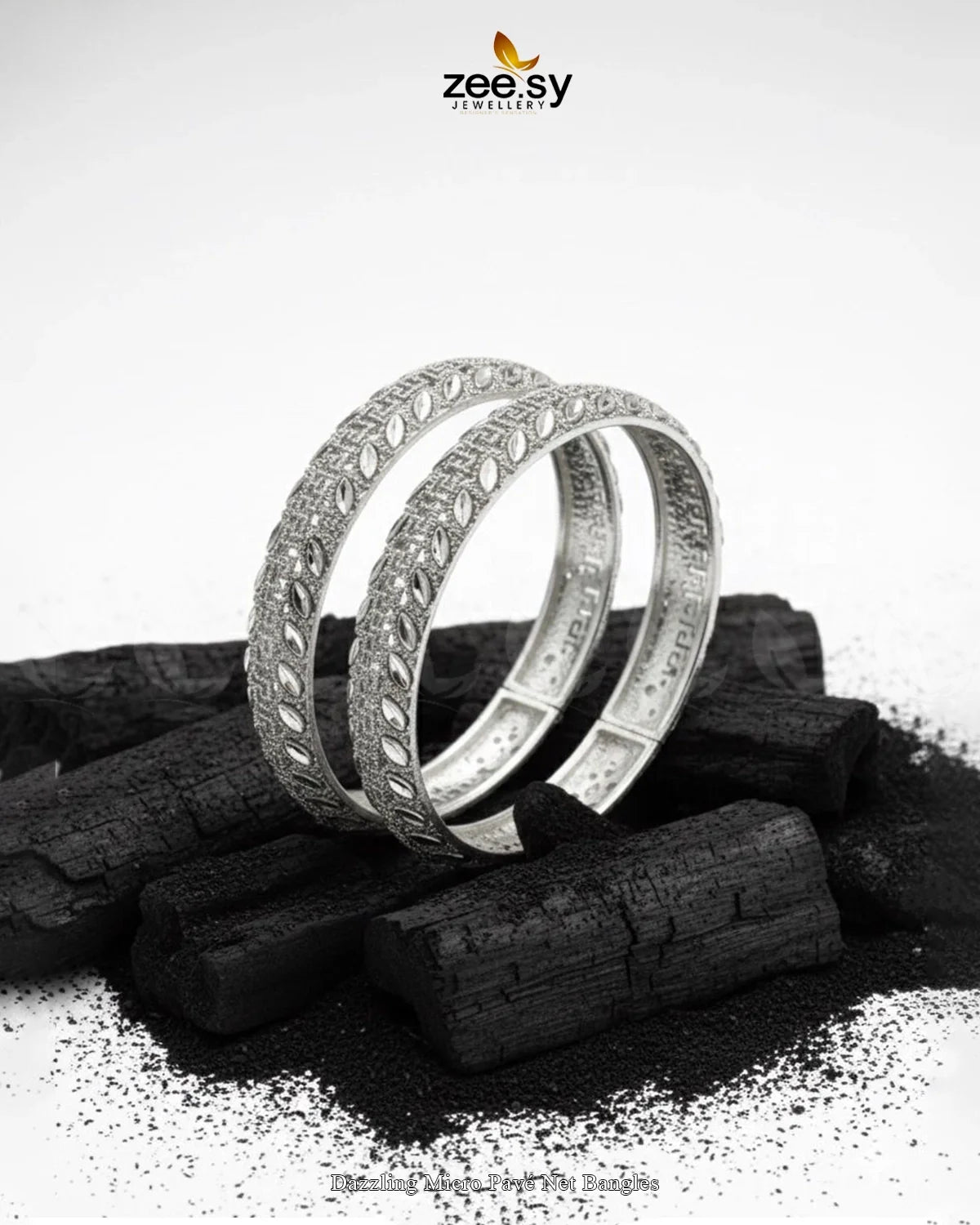 Dazzling Micro Pavé Net Bangles - Zeesy Jewellery