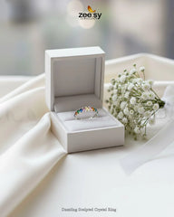Dazzling Sculpted Crystal Ring - Zeesy Jewellery