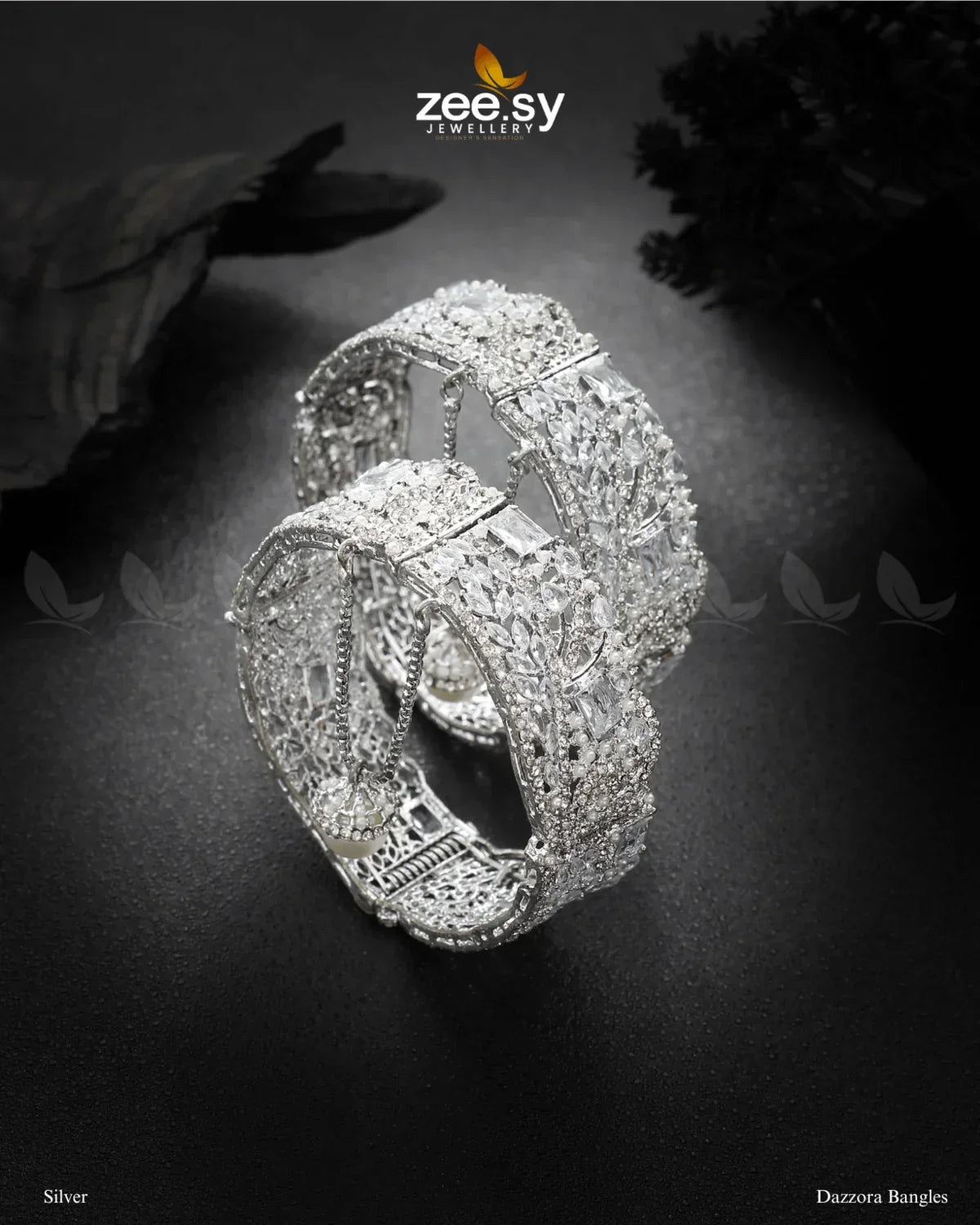 Dazzora Bangles Silver - Zeesy Jewellery