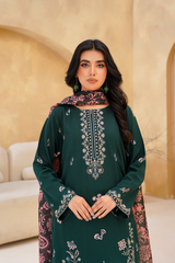 Qurb Stitched 3 Piece Winter Collection'2025-Deep Forest