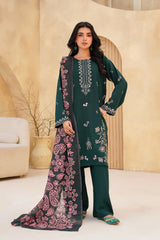 Qurb Stitched 3 Piece Winter Collection'2025-Deep Forest